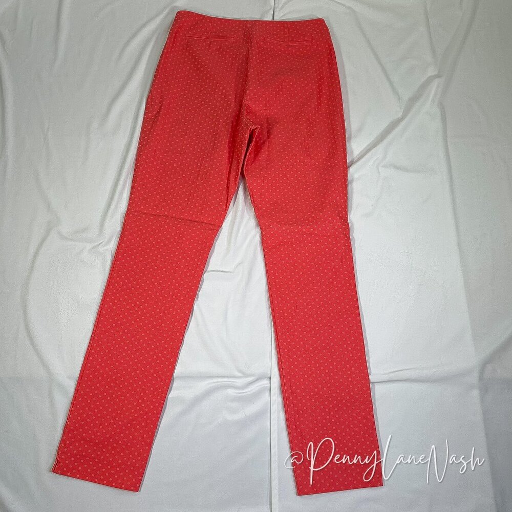 Eric Stella Mid-Rise Side Zipper Dotted Pants Size 6 Coral - Picture 12 of 15